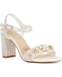 Dune - Mention Floral Detail Block Heeled Sandals - Lyst