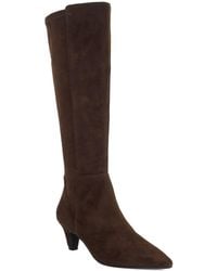 Dune - Sera Low Suede Knee-High Boots - Lyst