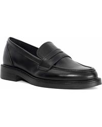 Dune - Giya Leather Almond Toe Loafers - Lyst