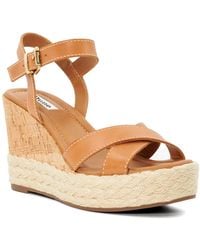 Dune - Kindest Cork And Woven Wedge Sandals - Lyst