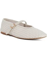 Dune - Headliner Square Toe Woven Leather Mary Janes - Lyst