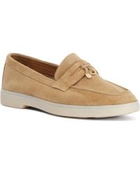 Dune - Grinning Suede Slip On Loafers - Lyst