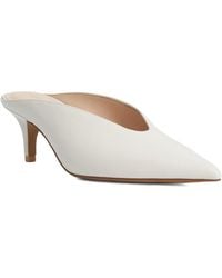 Dune - Decisive Pointed Toe Kitten Heel Leather Mules - Lyst