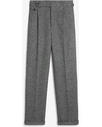 dunhill - Luxury Wool Silk Flax Cashmere Donegal Double Pleated Trousers - Lyst