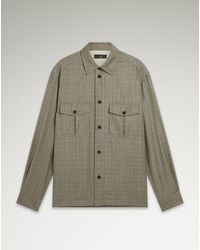 dunhill - Luxury Merino Wool Windowpane Check Overshirt - Lyst
