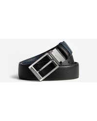 dunhill - Luxury Reversible 35Mm Rectangular Roller Buckle Grained Leather Belt - Lyst