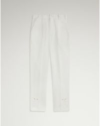 dunhill - Luxury Cotton Micro Herringbone Single Pleat Tapered Chinos - Lyst