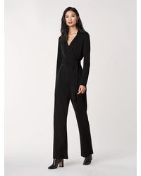 Diane von Furstenberg Aries Jersey-blend Jumpsuit - Black