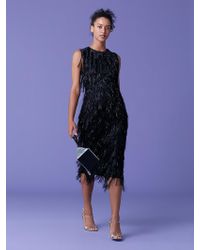 Diane von Furstenberg Nadi Fringe Dress - Black