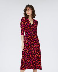 Diane von Furstenberg - Abigail Silk Jersey Midi Wrap Dress By Diane Von Furstenberg - Lyst