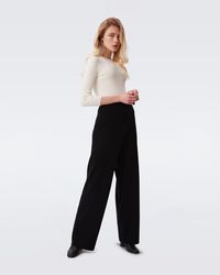 Diane von Furstenberg Chiffon Adair Pants in Orange Womens Clothing Trousers Slacks and Chinos Wide-leg and palazzo trousers 