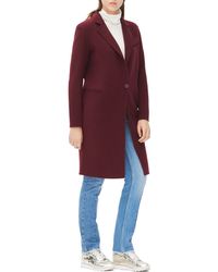Sandro Mathea Wool Blend Coat - Purple