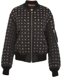 Alexander Wang Grommeted Twill Bomber Jacket - Black