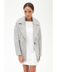 Forever 21 Wool-blend Boucle Coat - Gray