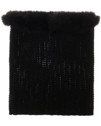Moncler Wool and Fur Snood - Black