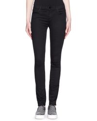 Isabel Marant Stanford Origami-Effect Skinny Mid-Rise Jeans in Black | Lyst