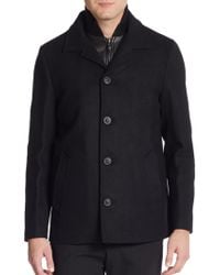 Mackage Doug Wool & Cashmere-blend Coat & Puffer Vest - Black
