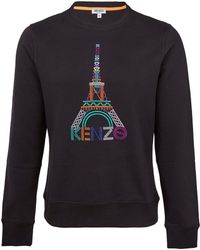 KENZO Black Eiffel Tower Cotton Sweatshirt