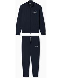 EA7 - Visibility Pure Cotton Zip-Up Tracksuit - Lyst