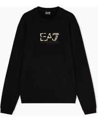 EA7 - Premium Label Cotton Crew-Neck Sweatshirt - Lyst