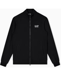 EA7 - Core Identity Cotton Zip-Up Sweatshirt - Lyst