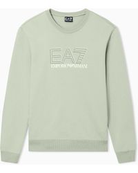 EA7 - Visibility Cotton Zip-Up Sweatshirt With Logo - Lyst