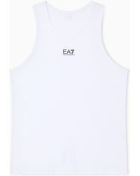 EA7 - Core Identity Cotton Jersey Tank Top - Lyst