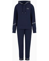 EA7 - Stretch-cotton Tracksuit With Logo Tape Detail - Lyst