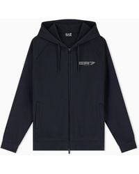 EA7 - Full-Zip Hoodie Graphic Series Cotton Blend Regular Fit - Lyst