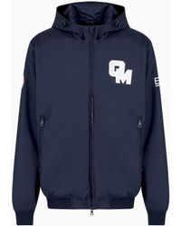 EA7 - Olimpia Milano Jacket With Hood And Zip - Lyst