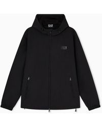 EA7 - Logo Series Nylon Hooded Jacket - Lyst