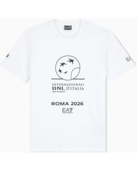 EA7 - Internazionali Bnl D'Italia Cotton Crew-Neck T-Shirt - Lyst
