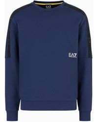 EA7 - Logo Series Sweatshirt Mit Rundhalsausschnitt Aus Baumwolle - Lyst