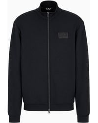 EA7 - Lux Identity Modal-Blend Zip-Up Sweatshirt - Lyst