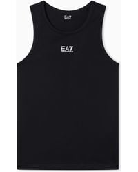 EA7 - Core Identity Cotton Jersey Tank Top - Lyst