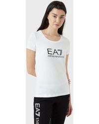 EA7 - Stretch Jersey T-shirt With Maxi Logo - Lyst
