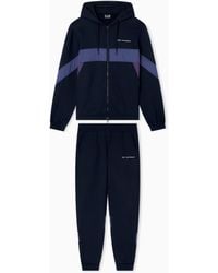 EA7 - Athletic Colour Block Cotton-Blend Tracksuit - Lyst
