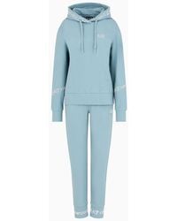 EA7 - Stretch-cotton Hooded Tracksuit - Lyst