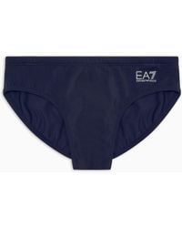 EA7 - Swimming Briefs With An Elastic Waist And Drawstring - Lyst