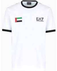 EA7 - Graphic Series T-shirt Mit Rundhalsausschnitt Mit Flagge - Lyst