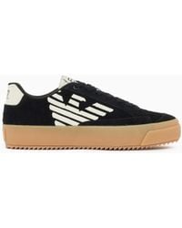 EA7 - Sneaker Hairy Suede Panels - Lyst