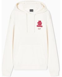 EA7 - Graphic Series Cotton-Jersey Hooded Sweatshirt - Lyst