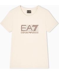 EA7 - Logo Series Cotton Jersey T-Shirt With Logo - Lyst