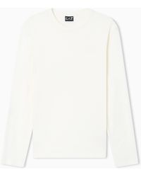 EA7 - Logo Series Cotton Jersey Long-Sleeved T-Shirt - Lyst
