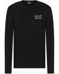 EA7 - Label Viscose-Blend Long-Sleeved T-Shirt - Lyst