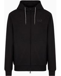 EA7 - Felpa Con Cappuccio E Zip Visibility - Lyst