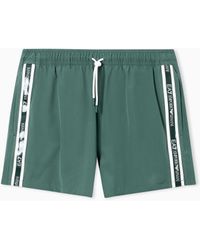 EA7 - Logo Series Swim Trunks With Logo Tape - Lyst