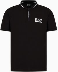 EA7 - Tennis Club Stretch-cotton Henley-collar Polo Shirt - Lyst