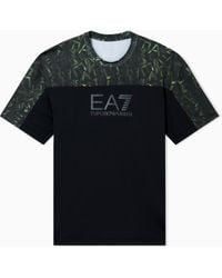 EA7 - Dynamic Athlete T-Shirt Mit Print Aus Ventus7-Funktionsgewebe - Lyst