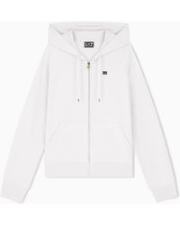 EA7 - Logo Sweatshirt With Zip And Drawstring Hood Core Lady - Lyst